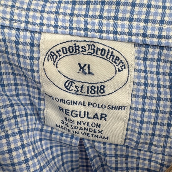 Brooks Brothers Shirt Mens XL Regular Fit Button Down Gingham Plaid Performance - Picture 5 of 8